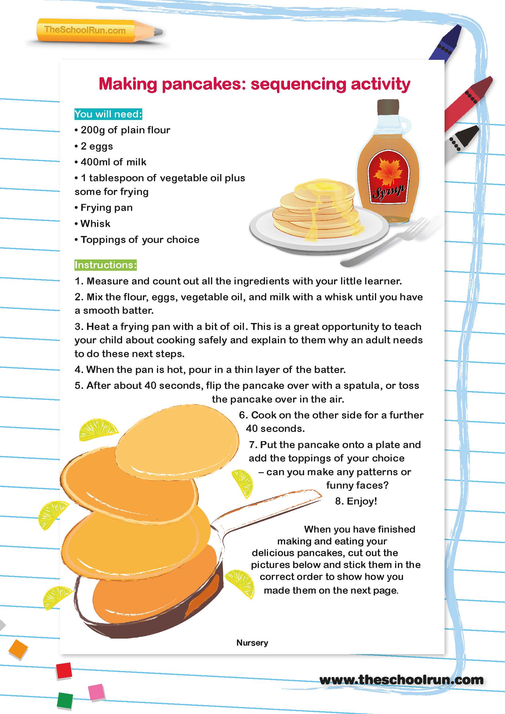 Making Pancakes Sequencing Activity Theschoolrun